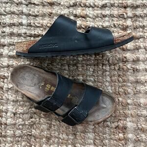 Birkenstock Arizona Sandals Black Birko-Flor EU 40 US W9 M7 Regular Narrow